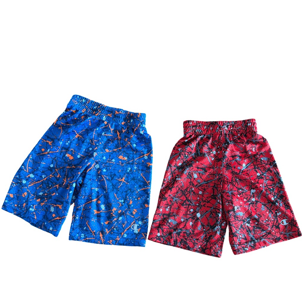 Champion Kids' Splatter Print Blue and Red Shorts